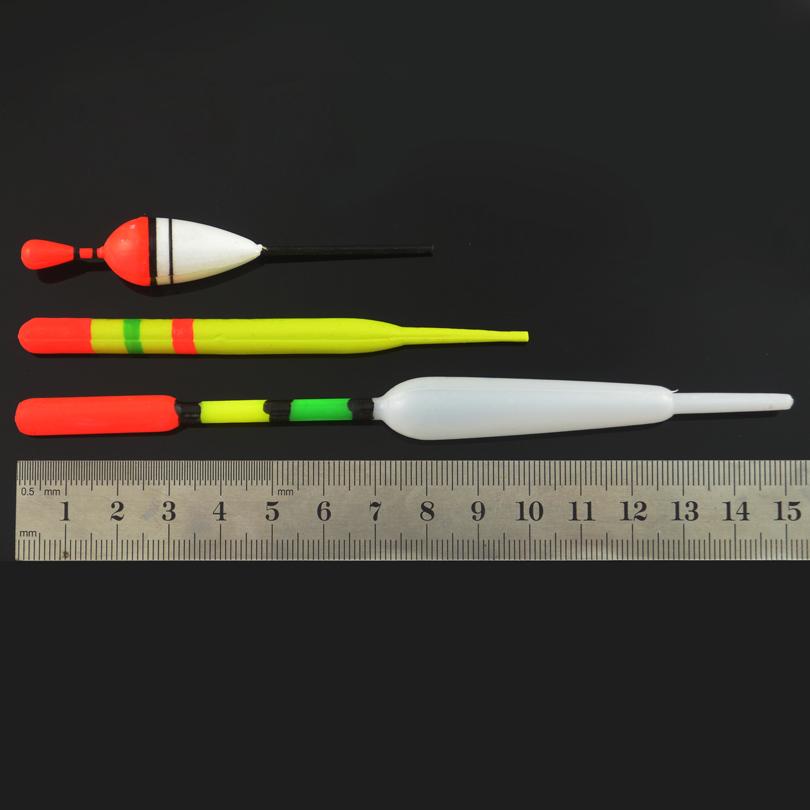 15PCS 3 size Vertical Fishing Float Buoys Bobber Fishing Tackle buoyage with Free Tackle Box + 30pcs Hooks Combo
