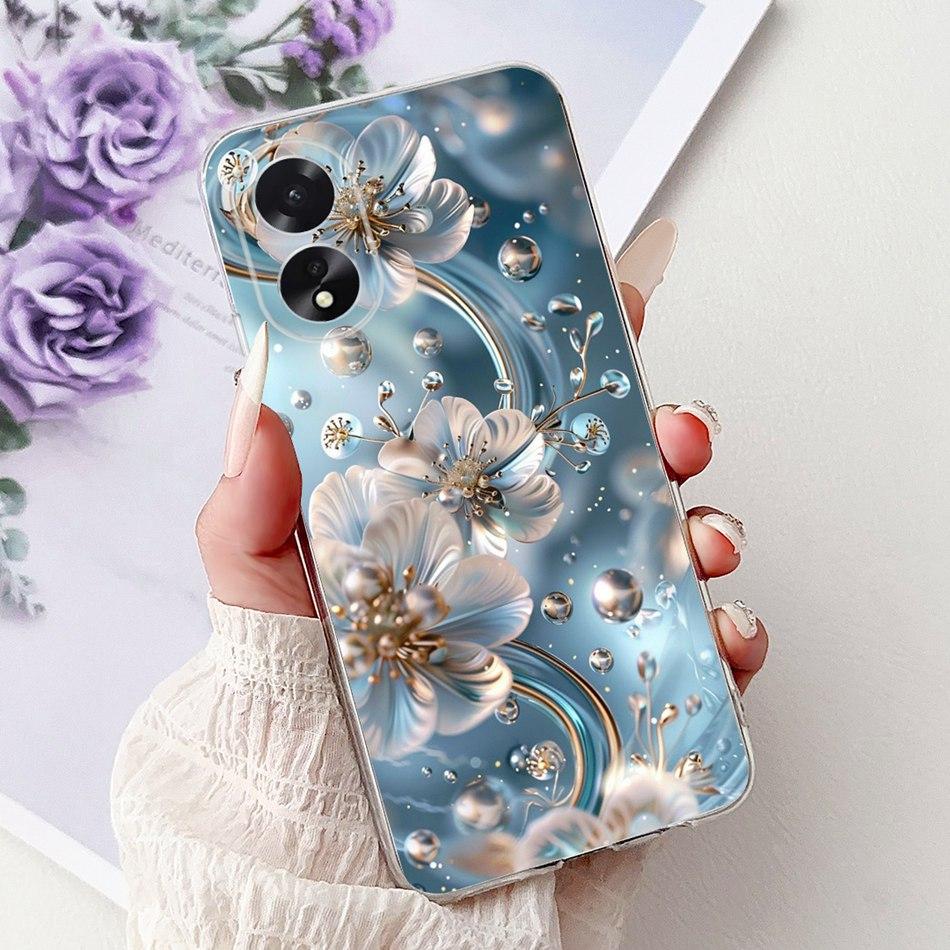 For OPPO A18 A38 CPH2579 CPH2591 Elegant Floral Butterfly Phone Case For Oppo A18 A38 4G Soft Silicone TPU Cases