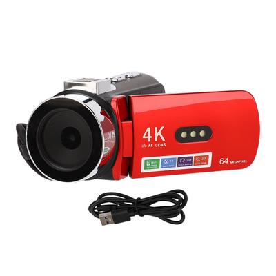 4K Videokamera 64MP WiFi Vlog Kamera s 3,0palcovým otočným displejem o 180 stupňů pro cestování
