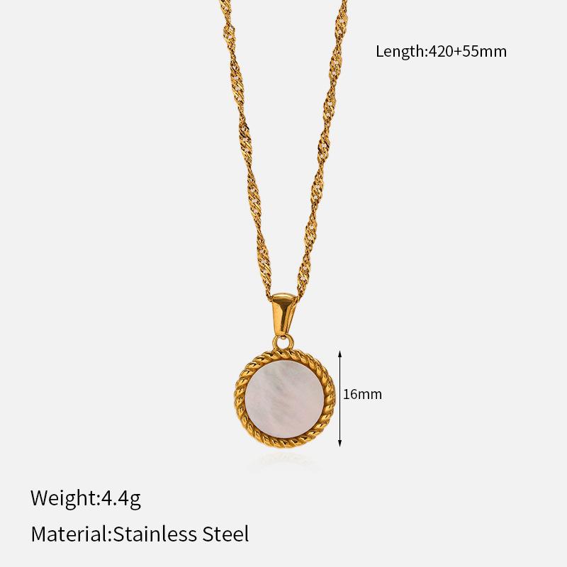 Gold Furnace Craft Necklace Star Moon Sun Pendant Electroplated Titanium Steel Fade Resistant Jewelry