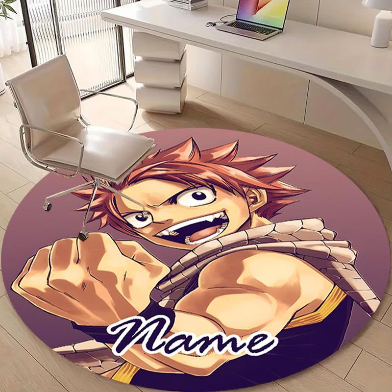 Personalized F-Fairy Tail Round Chair Office Rug - Perfect for Mat, Office Chair & More - Ideal Gift for Birthdays and Holidays