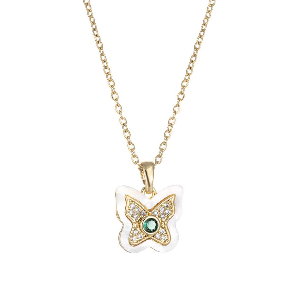 Women's Butterfly Zirconia Clavicle Necklace: Elegant, Fashionable, Titanium Steel Jewelry