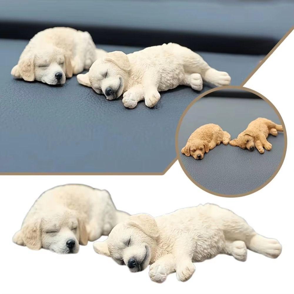 Home Decor Dog Car Ornaments Simulated Golden Retriever Model Dog Toy Figure Desktop Decoration