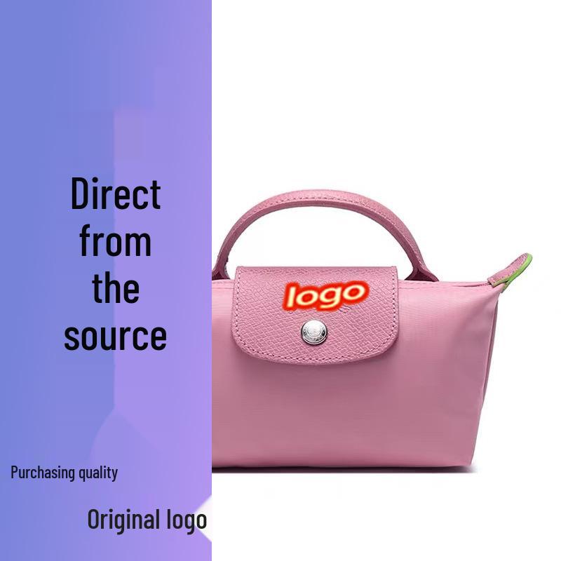 Dragon Inlaid Nylon Dumpling Shoulder Bag with Mobile Pocket