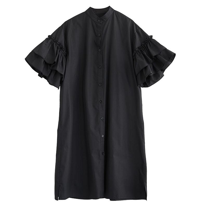 Kurzärmlig Übergröße Vintage Neu in Kleider für Frauen lässig locker Midi Sommerkleid