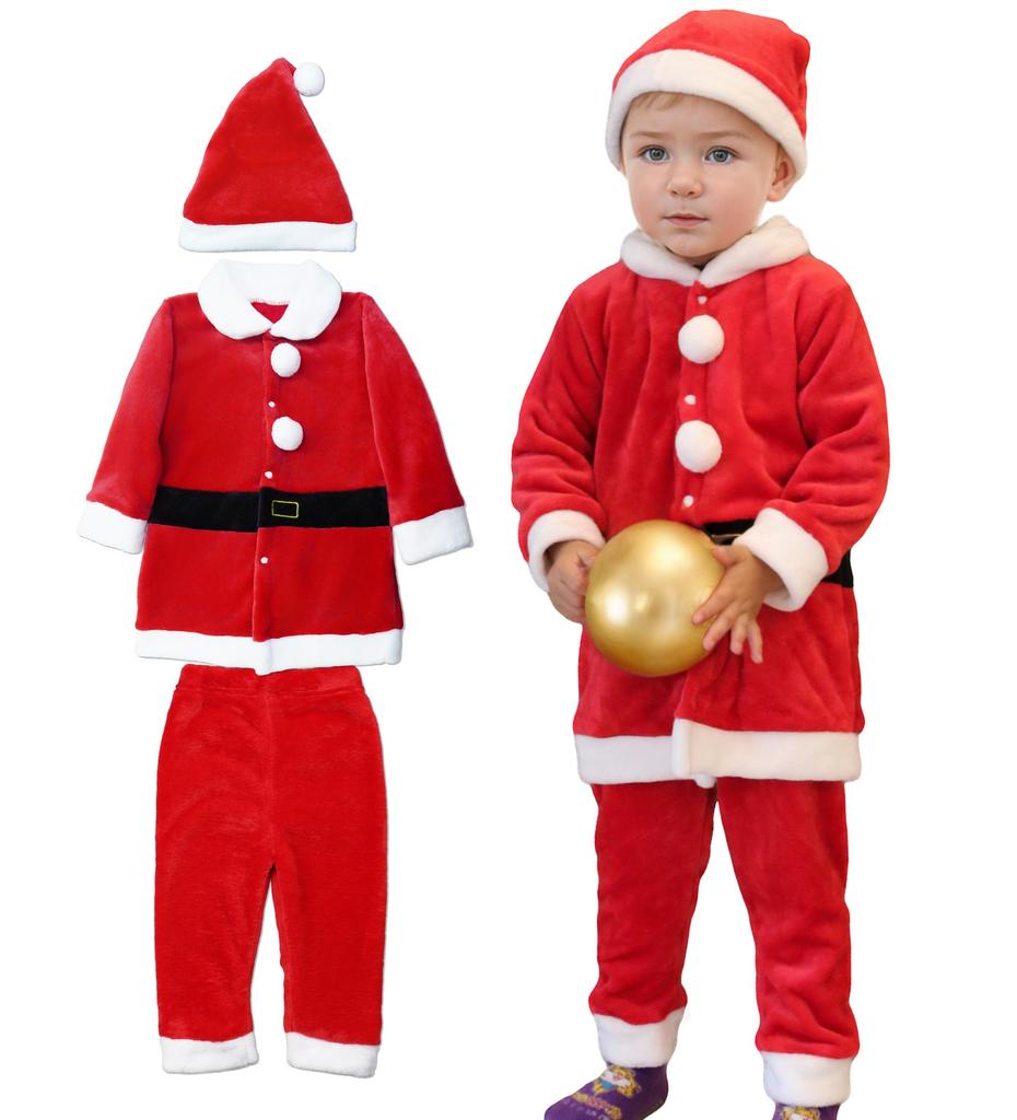 Santa Claus Santa Costume Christmas Costume for Babies and Children Set Santa Costume Santa Clothes Baby Kids Fancy Dress Costume Coat Pants Santa Hat
