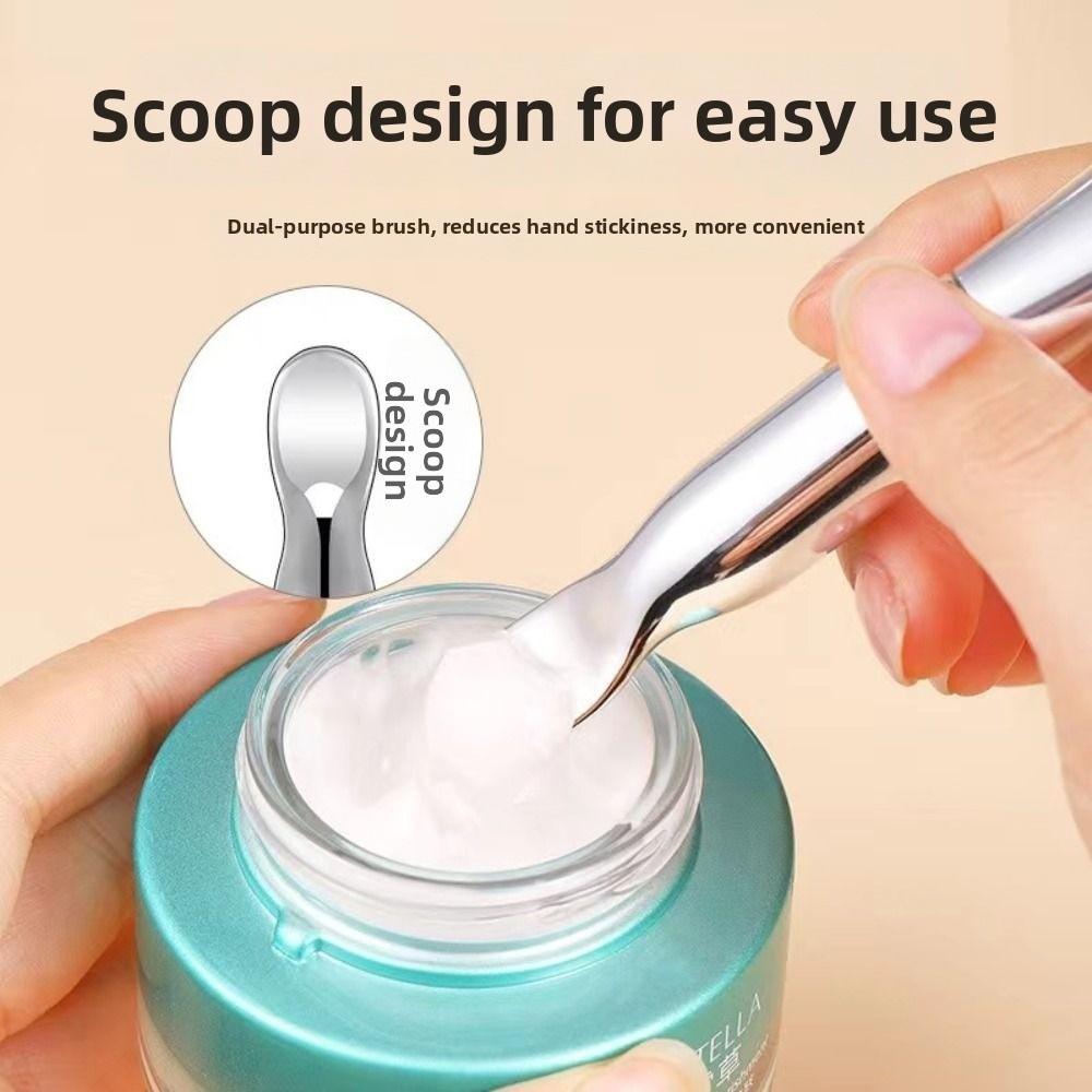 Chrome Handle Silicone Face Mask Brush Soft Hair Foundation Applicator  Skincare Products