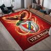 Custom Name SL Benfica Flannel Pattern Square Carpet,Area Rug,Carpet Rug for Living Room Bedroom Sofa Playroom Decor,Non-slip Floor Mat