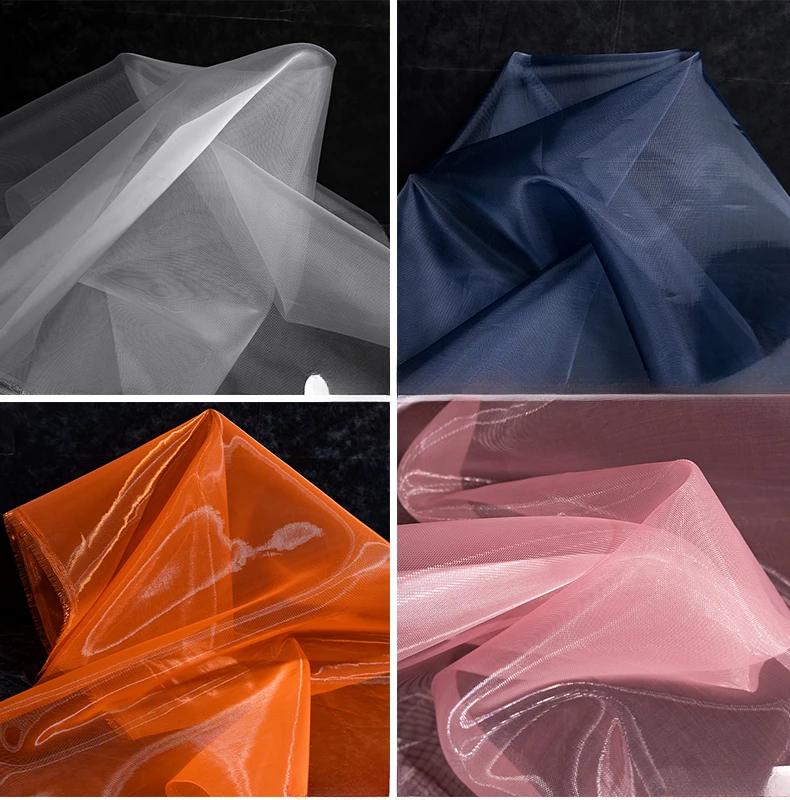 100x140cm Hard Tulle Mesh Fabric for DIY Wedding Dress Skirt Yarn Cloth Decoration Fabric By Per Meter Polyester Stiff Mesh