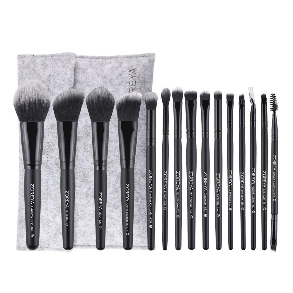

7 Black Eye Makeup Brush Set Beauty Tools Cosmetic Bag Storage Concealer Eyeshadow Lip Brush