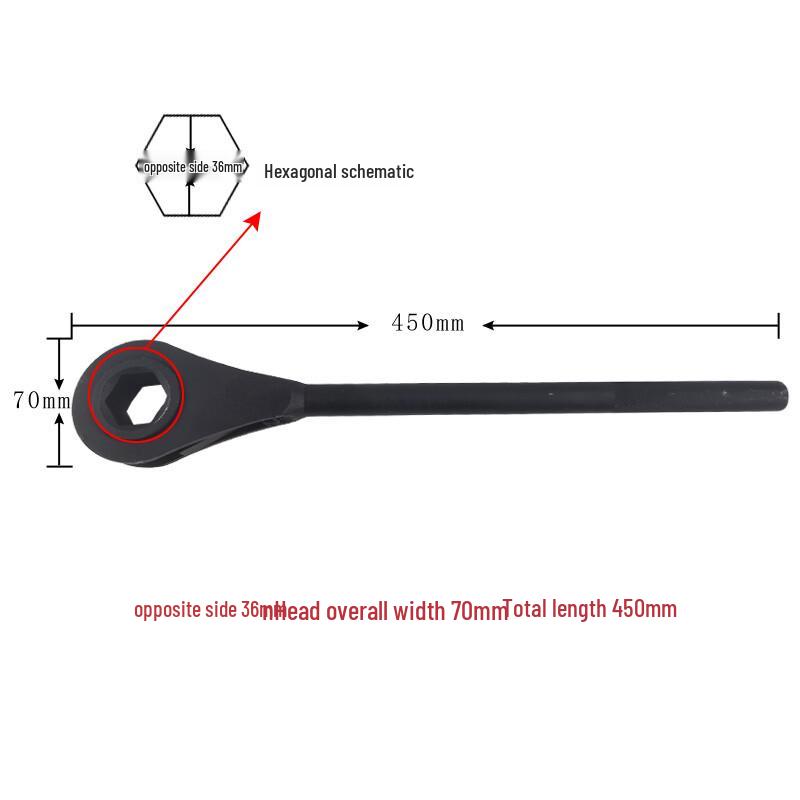 Bo Fang 4069 Heavy-Duty Steel Hex Ratchet Wrench 1