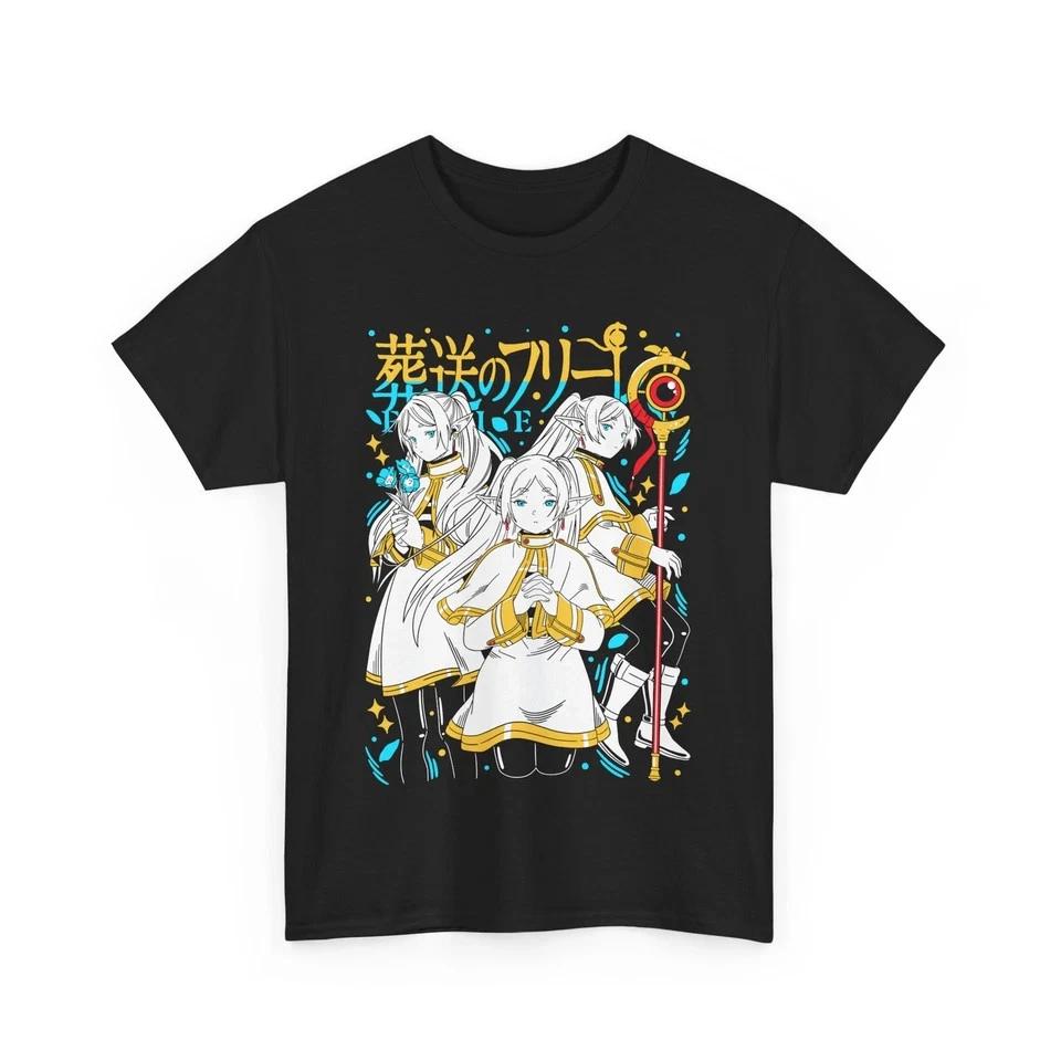Frieren TShirt Beyond Journeys End Fern Stark Girl Anime Gifts TShirt Black S