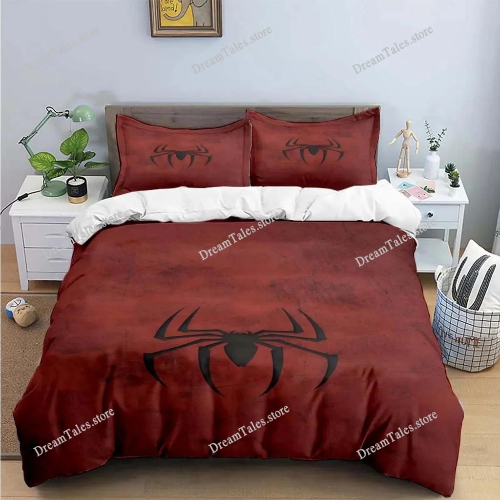 Fashion 3D Exquisite Red Black Spider Anime Digital Printing Bedding Set Duvet Cover Comforter Bed Youth Kids Girl Boys Gift