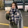 Plaid Scarf Autumn and Winter Women's High End Korean Style Winter Warm Scarf Thickened Imitation Cashmere Shawl