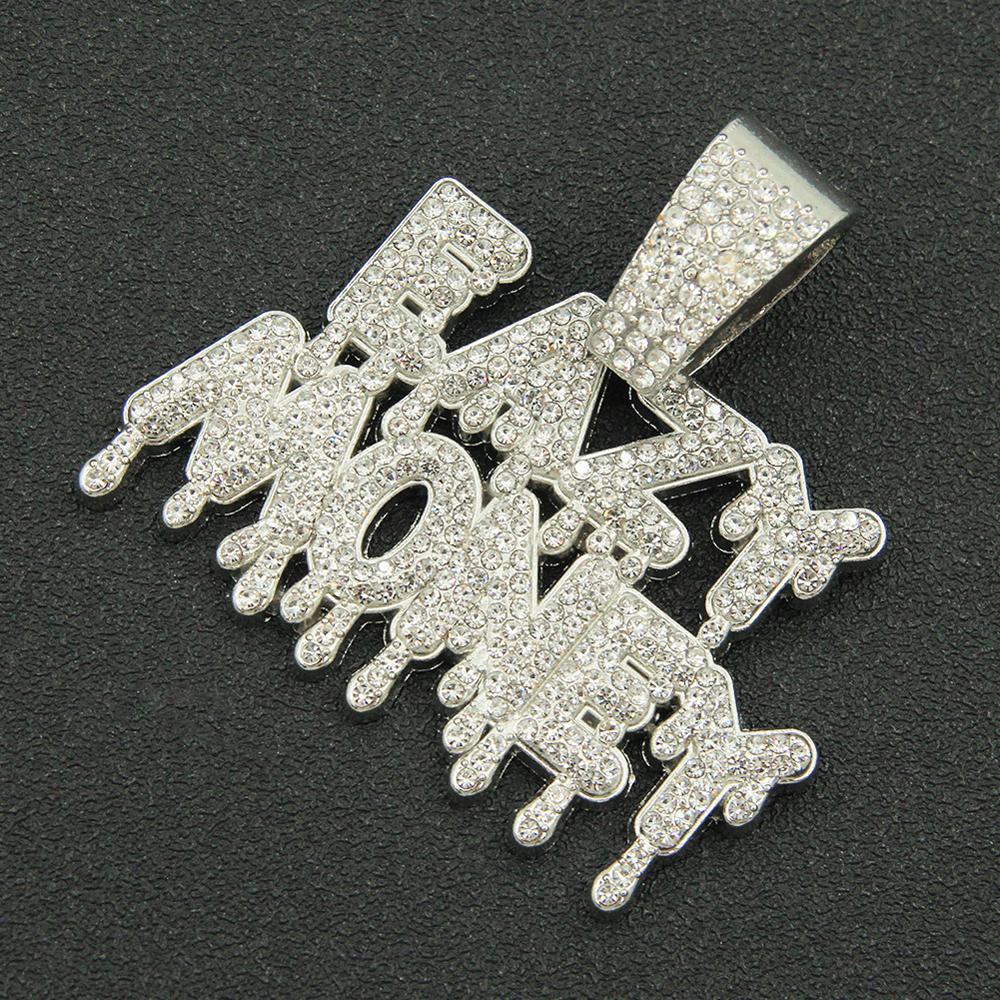 

Мода Рок EAZY MONEY Подвеска с буквами с 13-миллиметровыми стразами Майами Кубинская цепь Хип-хоп Iced Out Bling Ожерелья Шарм Мужские украшения