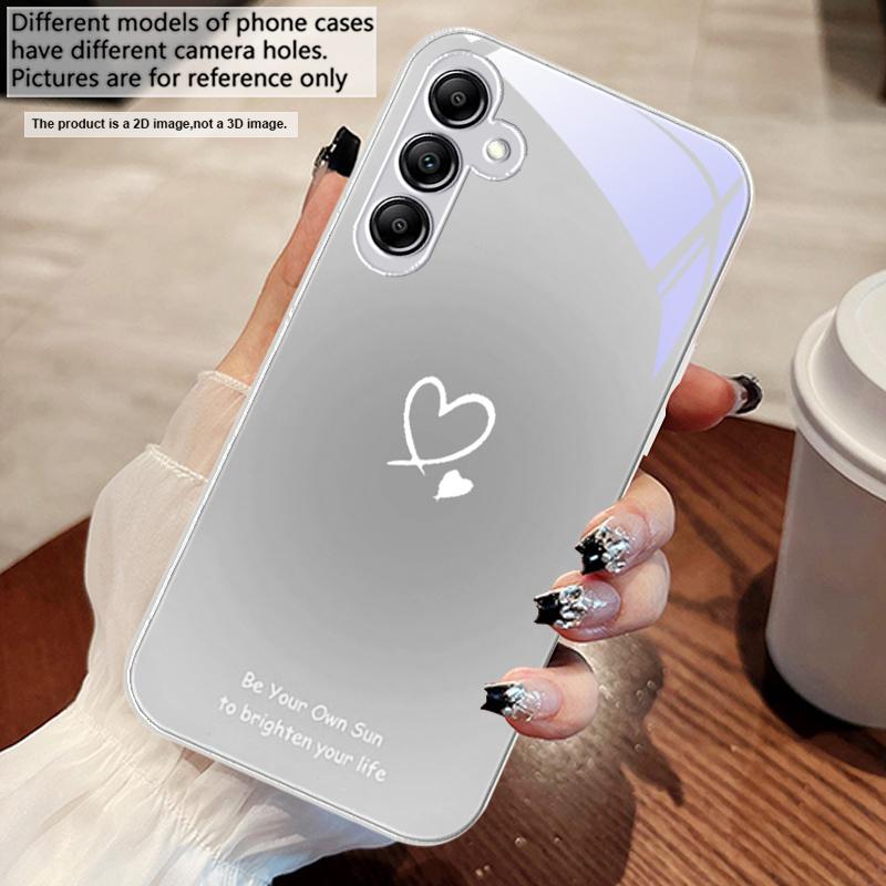 Gradient Heart Shape For Samsung A73 72 71 A70 56 55 54 A53 52 51 A50 42 A35 A34 33 32 31 26 25 24 23 22 30 Glass Phone Case