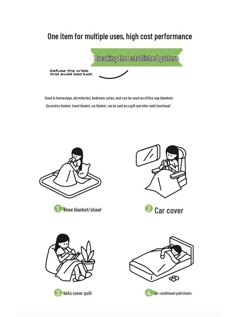 Luxurious Thickened Rabbit Plush Fleece Blanket - Warm, Lightweight, Ideal for Naps and Air Conditioning