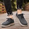 Men’s Outdoor Canvas Shoes Sneakers Driving Shoes Casual Khaki Wide Head Shoes for Farther Plus Size