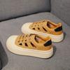 Casual Thick Bottom Hollow Out Breathable Low Heel Women Shoes 2024new Fashion Simple Color Matching Shoes for Women Summertime