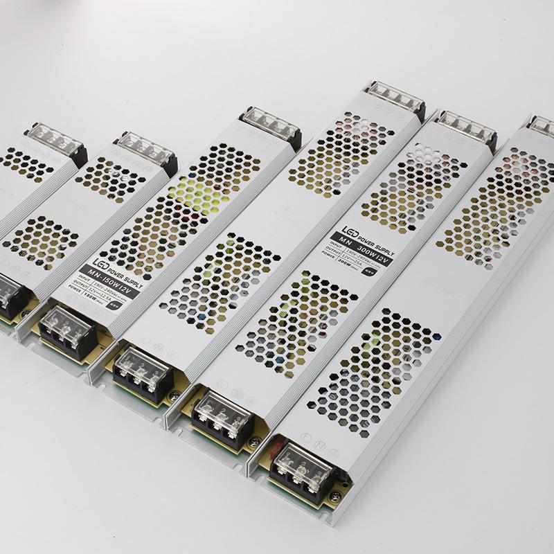 Ultra-Thin Silent 12V LED Strip Power Supply - Yellow Linear Transformer