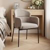 Chair Living Room Lounge Chair with Chenille Look, Armrests, Metal Legs for Bedroom, Light Brown