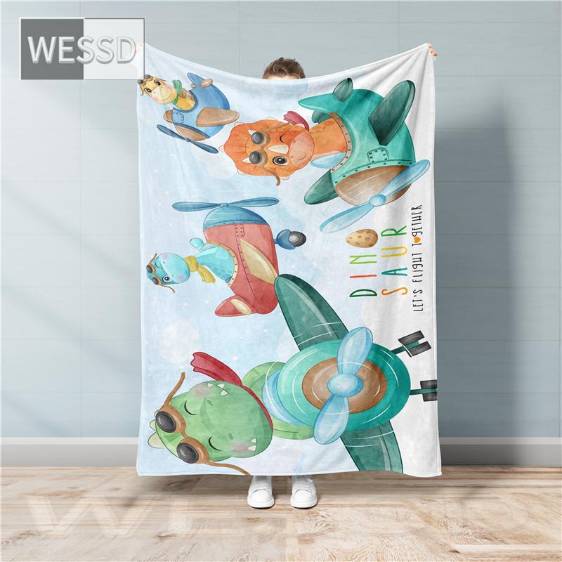 Kawaii Children Cartoon Blanket Animal Flannel Fleece Blanket Super Soft Nordic Bed Cover Bedspread Cute Gift