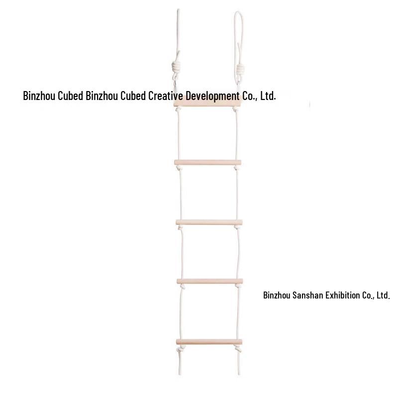 Children s Adjustable Wooden Rope Climbing Ladder