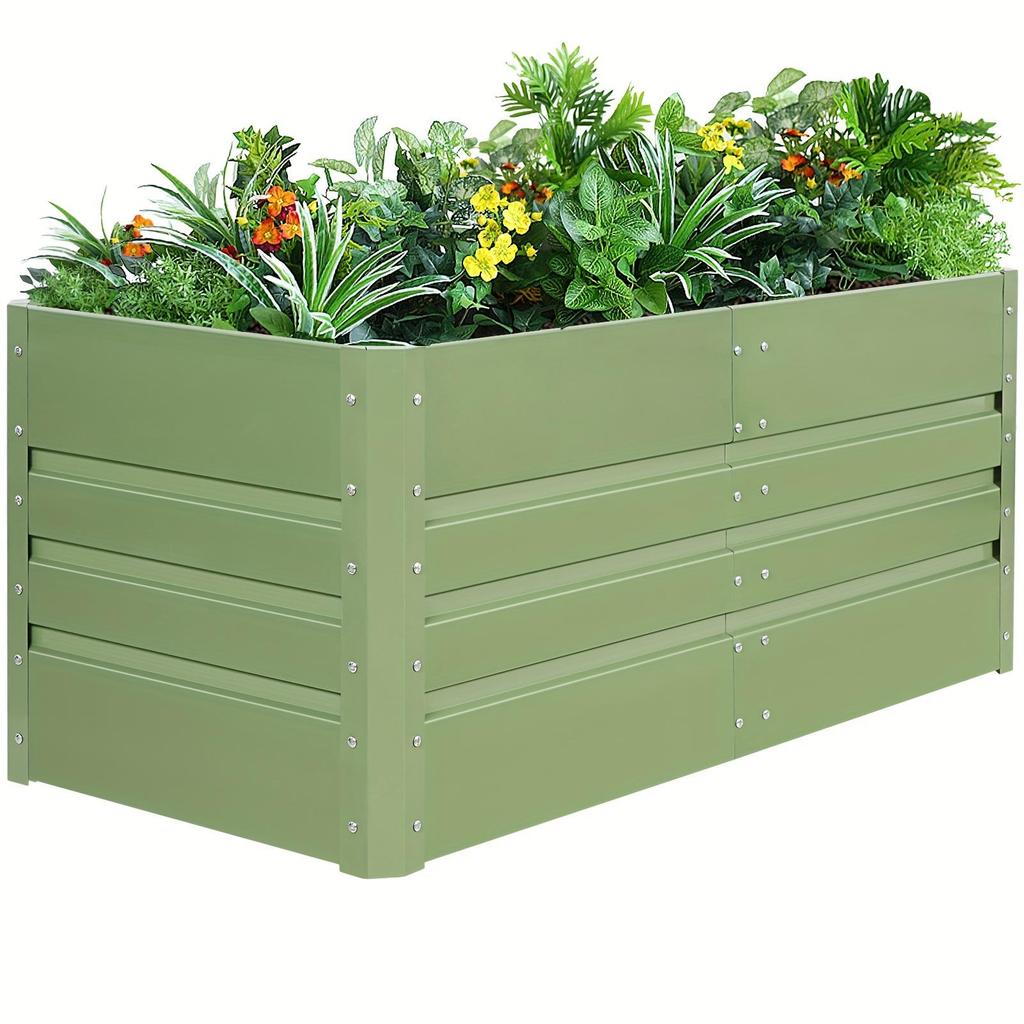 Galvanized Garden Planter Box with Safe Folded Edge Design for Vegetables and Fruits