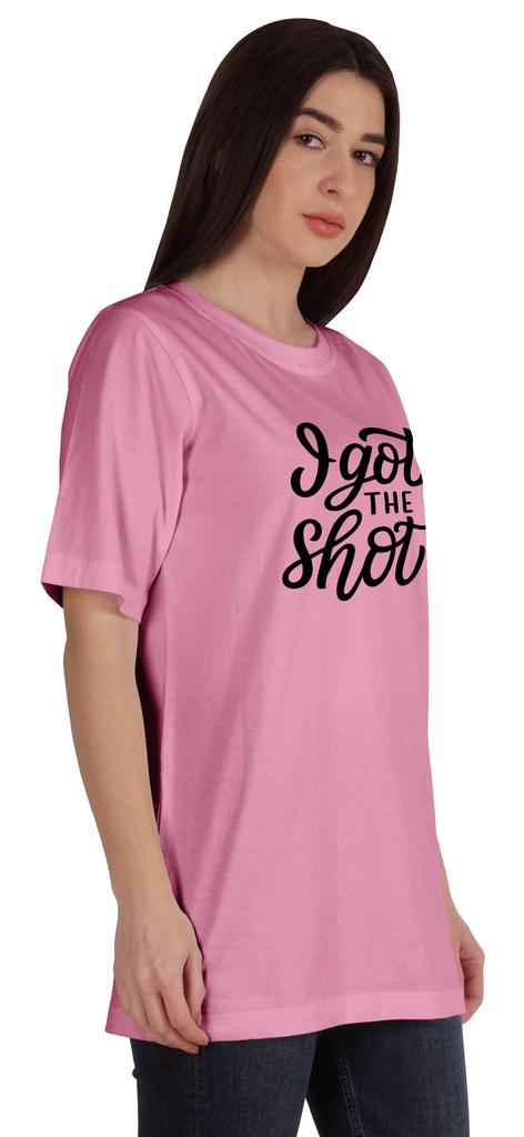Inkmeso I Got The Shot Funny Pro-Vaccine Crew Neck T-shirt For Womens