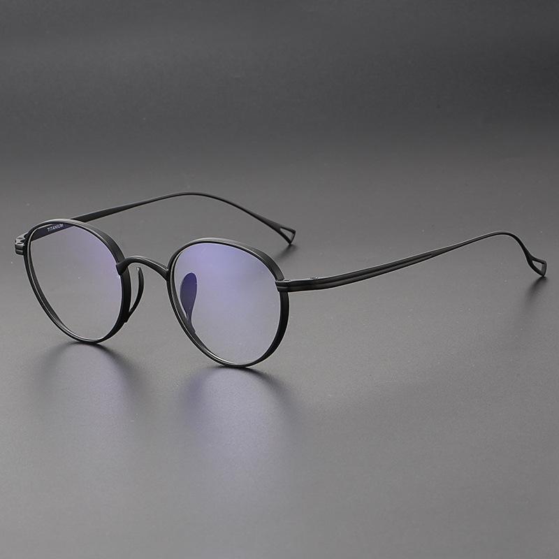 Original Saki Pure Titanium KMN122 Eyeglass Frame: Wide Rim, High Prescription, Retro Style for Men  Women