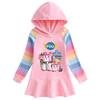 Girls' Ruffle Rainbow Hooded Princess Dress - Long Sleeve