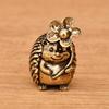Brass Hedgehog Sculpture Miniature Animal Figurine Antique Metal Ornament Lucky Fengshuis Statue Desktop Decors Gift