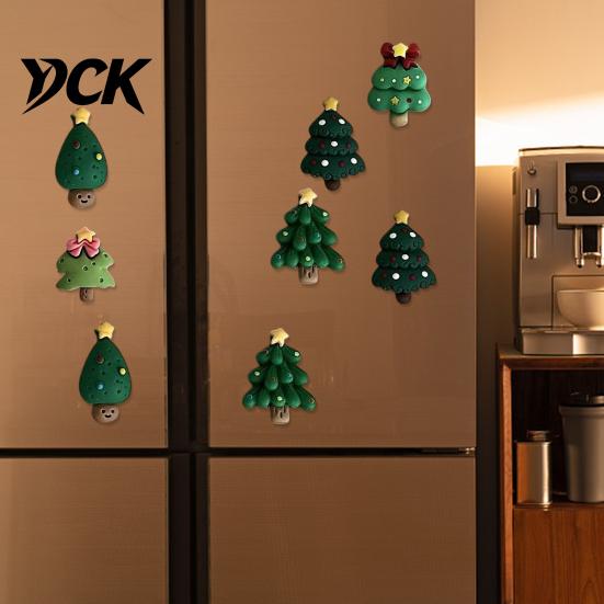 Holiday Fridge Decorations 7Pcs/Set Mini Christmas Tree Refrigerator Magnet, Xmas Shape Magnets Decorative Magnet for Whiteboard Locker Door