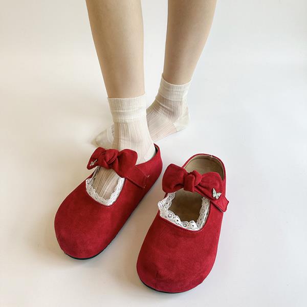 

Модные лоферы с закрытым носком, домашние тапочки, шлепанцы на платформе, слиперы с бантом-бабочкой, женские 2025, лоферы с бантом-бабочкой, с закрытым носком, женские 35