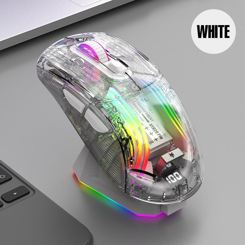 Xuanyinhu XYH20proRGB Wireless Bluetooth Transparent Gaming Mouse with Screen Charger