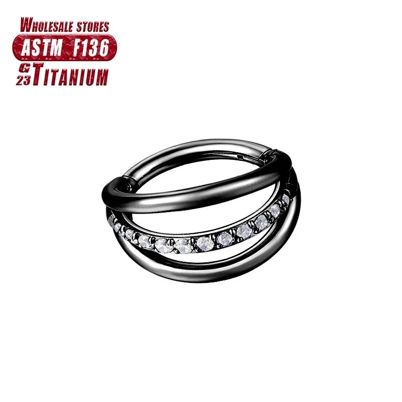 F136 Titan Piercing Septum Zirkon Ohr Tragus Knorpel Nasenringe Daith Helix Ring Clicker Schmuck für Damen Mädchen Geschenk