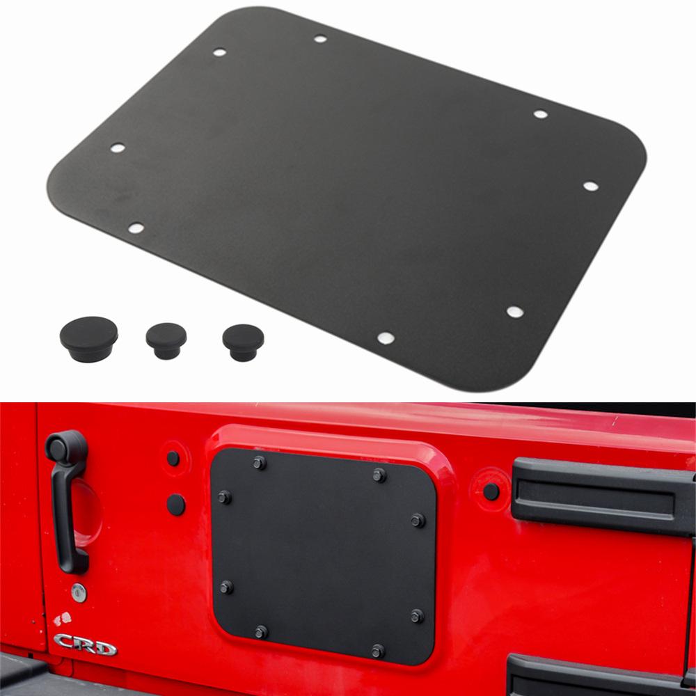 Reservewielhouder Verwijderaar Vulplaat Afdekking voor Jeep Wrangler JK 2007-2017 Achterklep Plug Rubber Metaal Auto Buitenkant Accessoires