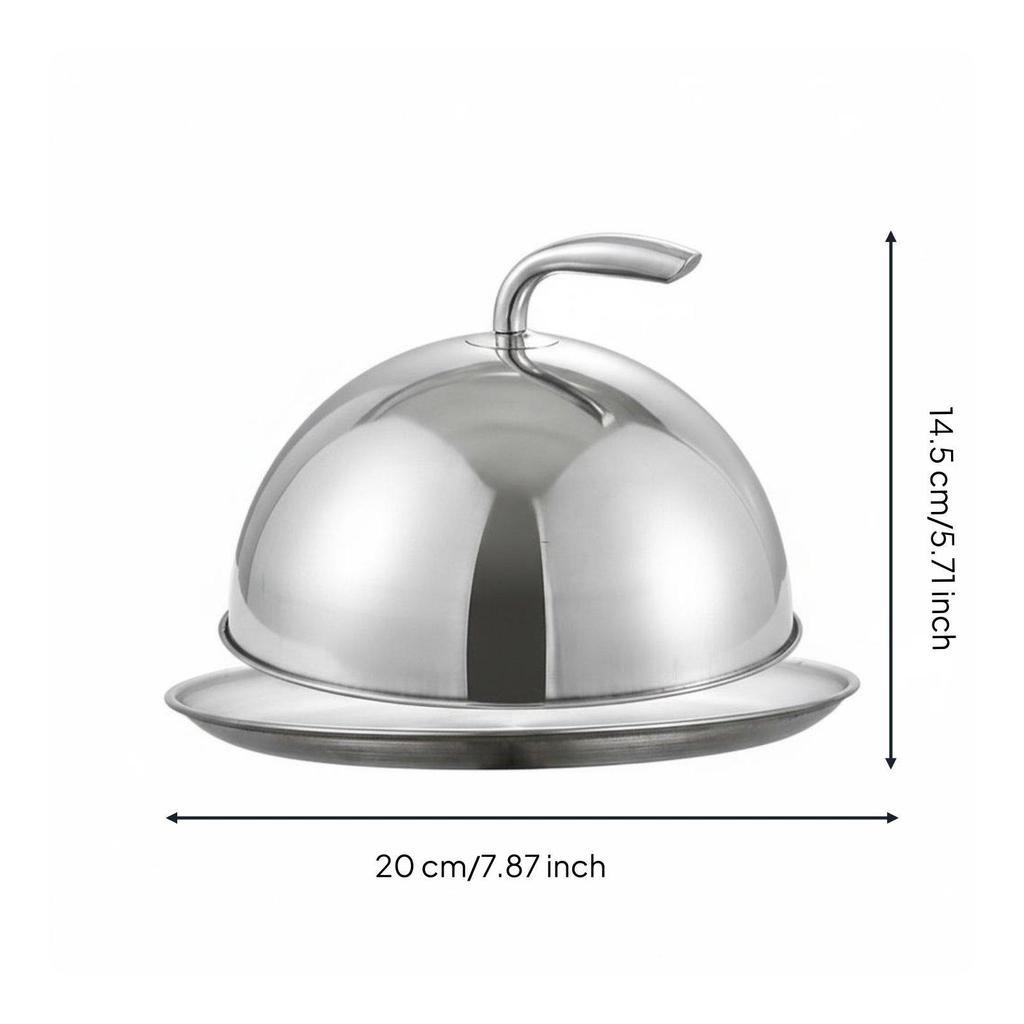 Serving Cloche Stainless Steel Plate Mirror Polished Kitchen Tableware Plate Cover for Home Party