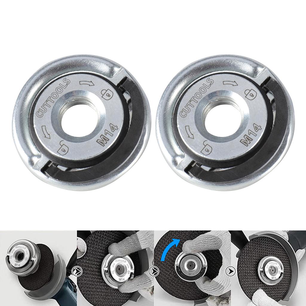 2Pcs Angle Grinder Locking Retaining Nut Quick Release Nut Replacement Parts Pressure Plate Fastener for Angle Grinder