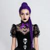 Purple Tiger Clip Single Ponytail Braided Synthetic Wig | Animated Film for KPop Demon Hunters Figure Rumi Cosplay Wig