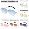 Unisex Geometric Metal Frame Sunglasses With Tinted Ac Lenses For Trendy Street Style