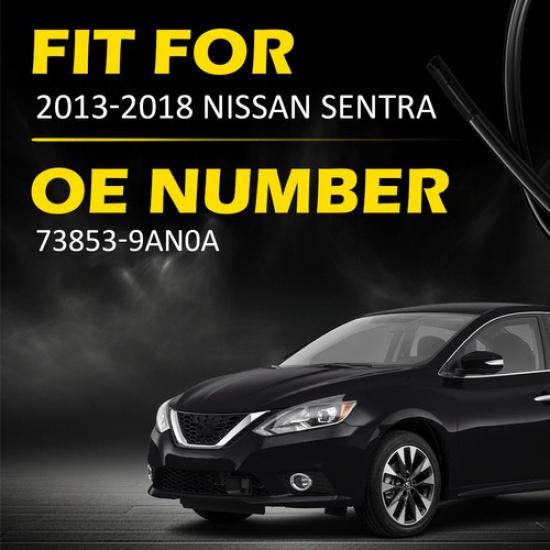 Outside Roof Drip Molding Strip Trim Left & Right Side For 2013-18 Nissan Sentra