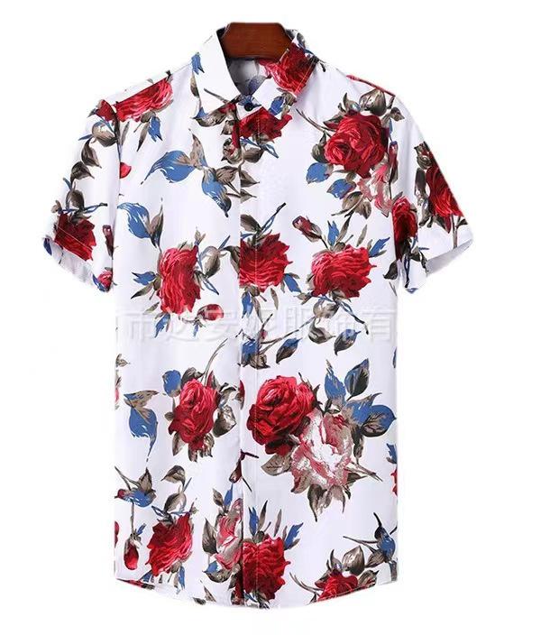Camicia Casual da Uomo a Maniche Corte a Righe Primavera 2025