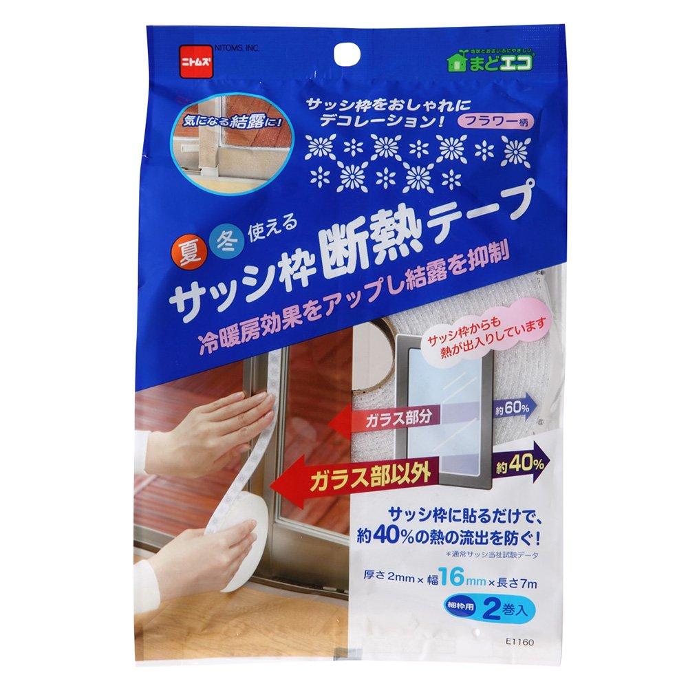 

Nitoms Sash Frame Insulation Tape DECO16 Flower, 2mm x 16mm x 7m, 2 Rolls, E1160