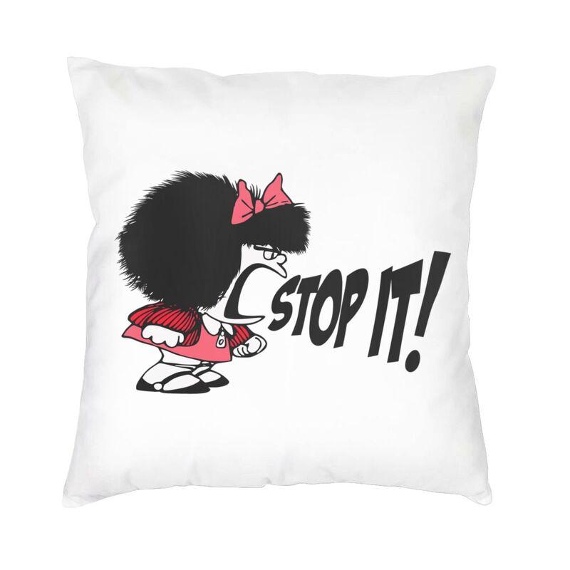 

Pinche Monday Funny Mafalda Square Pillow Cover Home Decorative Quino Argentina Comic Cushions Throw Pillow for Sofa Printing 30x30cm 12x12in