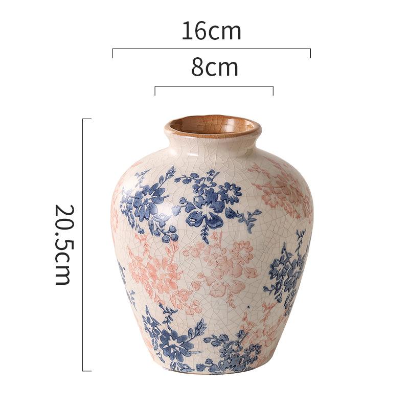 Сине-белая фарфоровая керамическая ваза в китайском стиле, ретро, ручной работы, керамическая бутылка, ваза для цветов, террариум, украшение для дома