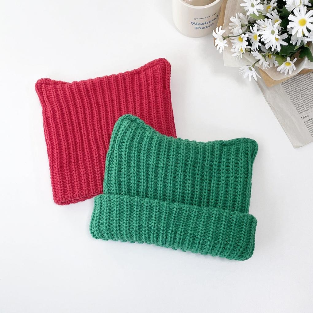 Women Men Couple Daily Meow Horn Beanie Hat