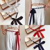 Fashion Vintage Polka Dot Long Silk Scarf Pearl Waist Chain Luxurious Design Belt Exquisite Clothing Accessories
