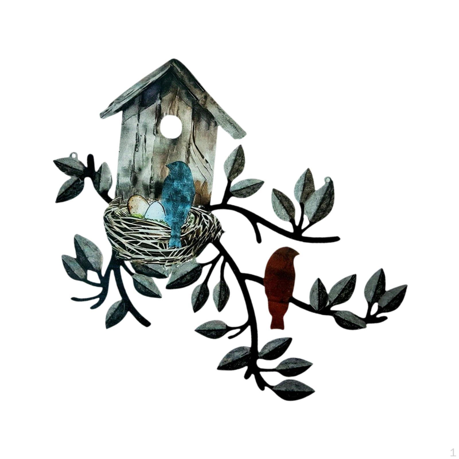 

Birdhouse Metal Art Piece for Yard And Office Blue Bird