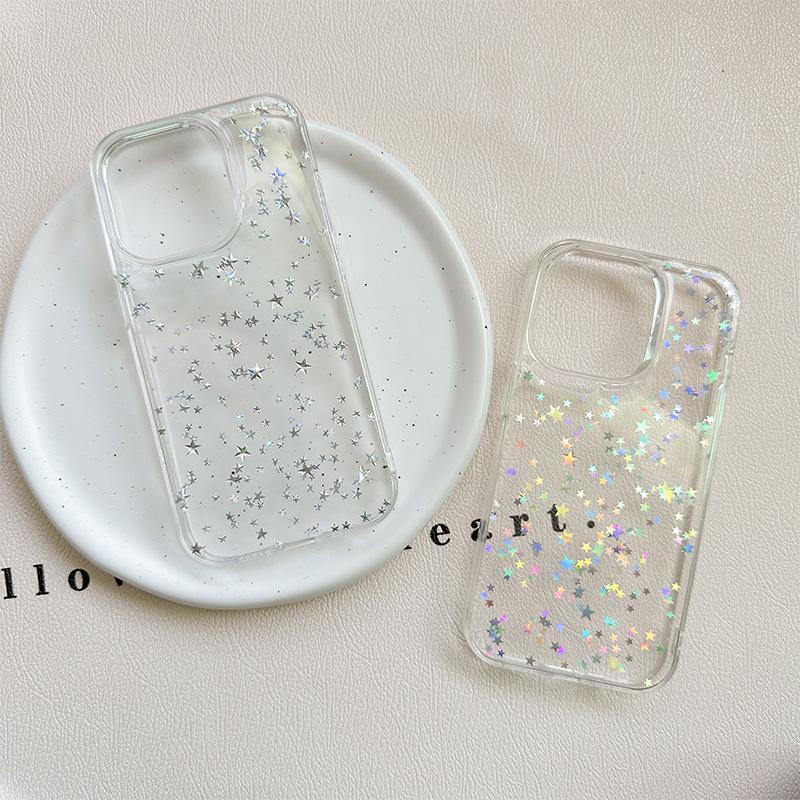 Transparent Stars Are Suitable For Apple 17Promax Mobile Phone Case Iphone15 Anti-Drop 14Pro Simple 13 Men'S And Women'S Models